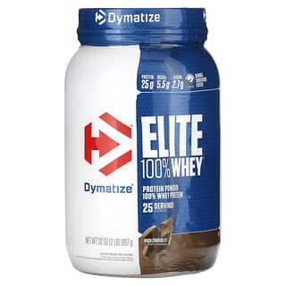 Dymatize, Elite, 100% Proteína Whey em Pó, Chocolate Rico, 907 g (2 lbs)