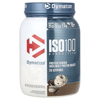 ديماتايز‏, ISO100 المتحلل مائيًا ، بروتين مصل اللبن المعزول بنسبة 100٪ ، كعك وكريمة ، 1.36 رطل (620 جم)