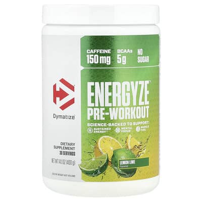 Dymatize, Energyze™ Pre-Workout Formula, Lemon-Lime, 14.1 oz (400 g)