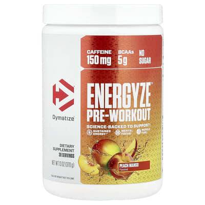 Dymatize, Energyze™ Pre-Workout Formula, Peach Mango, 13 oz (370 g)