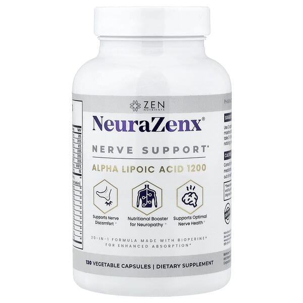 Zen Nutrients NeuraZenx®, Nerve Support, 120 Vegetable Capsules