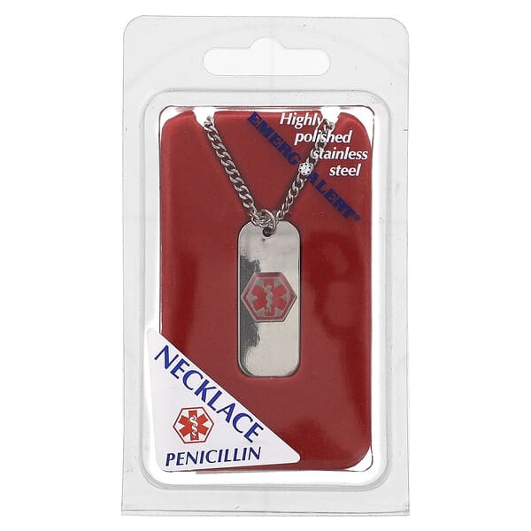 Emerge-Alert, Allergy Necklace, Penicillin, 1 Count