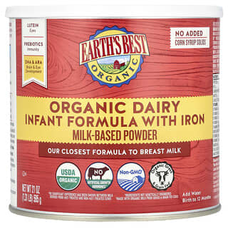 Earth's Best, Organic Dairy Infant Formula With Iron, Birth to 12 Months, 21 oz (595 g)