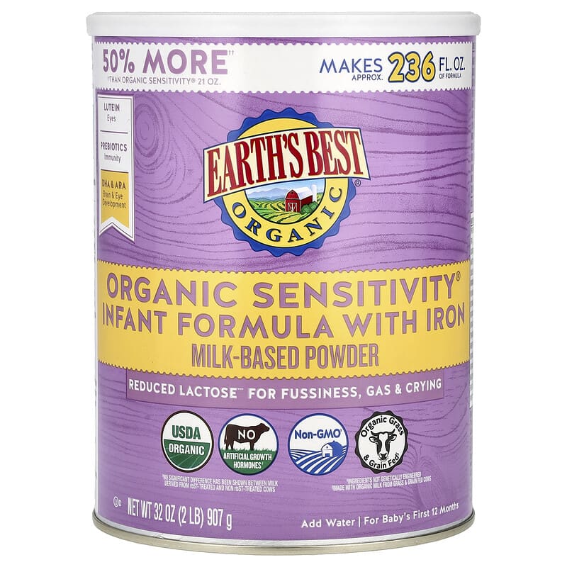 Organic Sensitivity Infant Formula with Iron, For Baby's First 12 Months,  32 oz (907 g)