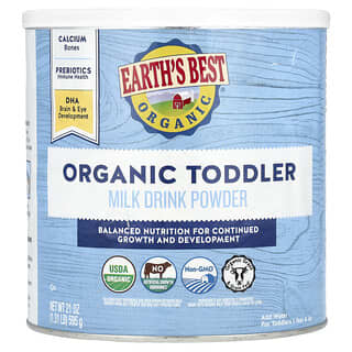 Earth's Best, オーガニック幼児用ミルクドリンクパウダー、1歳以上、595g（21オンス）