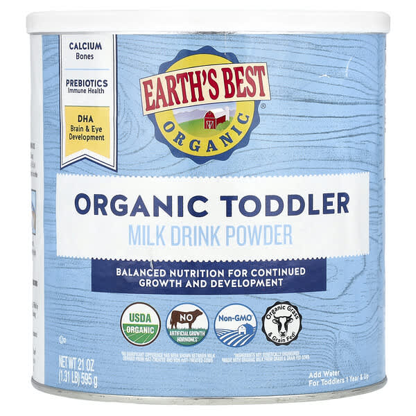 Earth's Best, 유기농 유아용 우유 드링크 분말, 1세 이상, 595g(21oz)