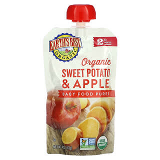 Earth's Best, Organic Baby Food Puree, 6+ Months, Sweet Potato & Apple, 4 oz (113 g)