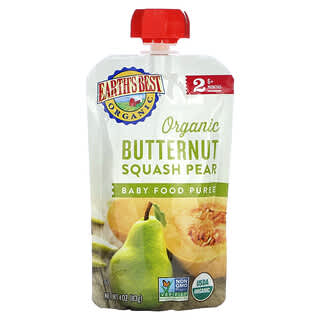 Earth's Best, Organic Baby Food Puree, 6+ Months, Butternut Squash Pear, 4 oz (113 g)