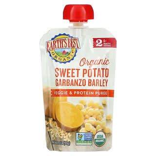 Earth's Best, Organic Veggie & Protein Puree, 6+ Months, Sweet Potato Garbanzo Barley, 3.5 oz (99 g)