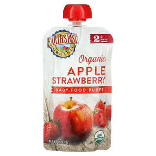 Earth's Best, Organic Baby Food Puree, 6+ Months, Apple Strawberry, 4 oz (113 g)