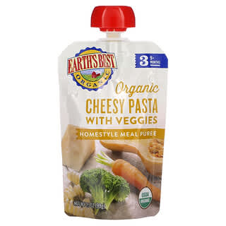 Earth's Best, Organic Homestyle Meal Puree, 9+ Months, Cheesy Pasta with Veggies, 3.5 oz (99 g)