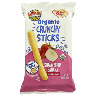 Earth's Best, 유기농 크런치 스틱, 생후 6개월 이상, 딸기 바나나, 16g(0.56oz)