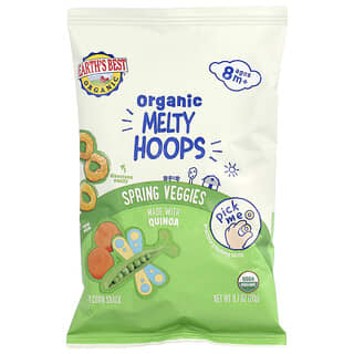 Earth's Best, Organic Melty Hoops, Puffed Corn Snack, 8+ Months, Spring Veggies, 0.7 oz (20 g)