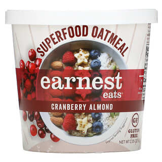 Earnest Eats, 超級食品燕麥粥，蔓越莓+杏仁+亞麻，美國什錦，2.35盎司（67克）