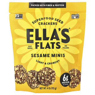 Ella's Flats, Superfood Seed Crackers, Sesame Minis, 4 oz (113 g)