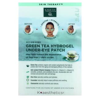 Earth Therapeutics, Гидрогелевые патчи под глаза с зеленым чаем, 5 пар