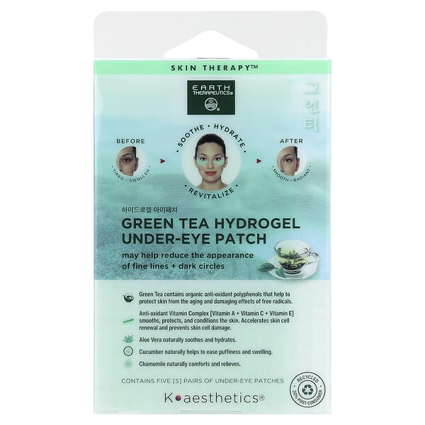 Earth Therapeutics, 녹차 하이드로겔 언더아이 패치, 5쌍