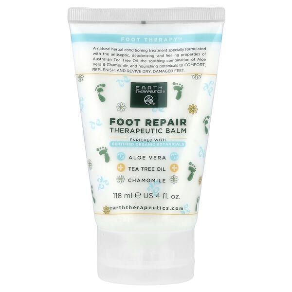 Earth Therapeutics, 베이직스, 풋 리페어, 치료 크림, 4 액량 온스 (118ml)
