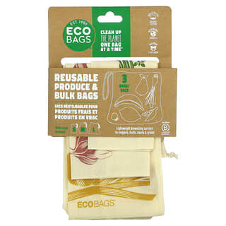 ECOBAGS, многоразовые мешочки для продуктов и круп, 3 шт.