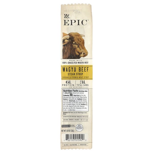 Epic Bar, Wagyu Beef Steak Strip, 0.8 oz (23 g)