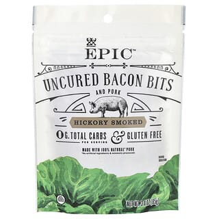 إيبيك بار‏, Uncured Bacon Bits and Pork, Hickory Smoked, 3 oz (85 g)