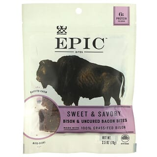 Epic Bar, Bites, Bison & Uncured Bacon, Sweet & Savory, 2.5 oz (71 g)