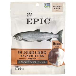 Epic Bar, Salmon Bites, Maple Glazed & Smoked, 2.5 oz (70 g)