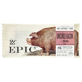 Epic Bar, Uncured Bacon + Pork Bar, ungepökelter Bacon + Schweinefleischriegel, 43 g (1,5 oz.)