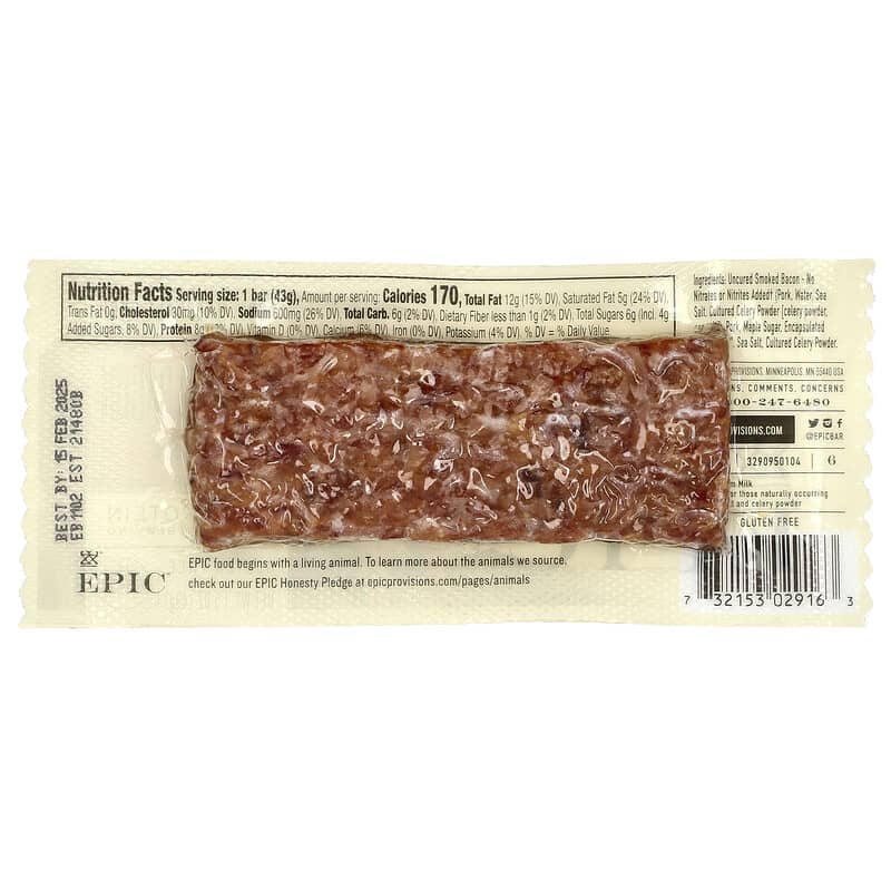 Uncured Bacon + Pork Bar, 1.5 oz (43 g)