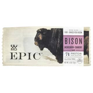 Epic Bar, Bison Bar, Bacon Tanpa Diawetkan + Cranberi, 37 g (1,3 ons)