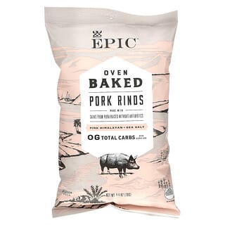 Epic Bar, запеченные в духовке свиные шкурки, розовая гималайская и морская соль, 70 г (2,5 унции)