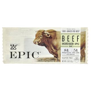 Epic Bar, Barrita de carne de res, Tocino sin curar y manzana, 37 g (1,3 oz)