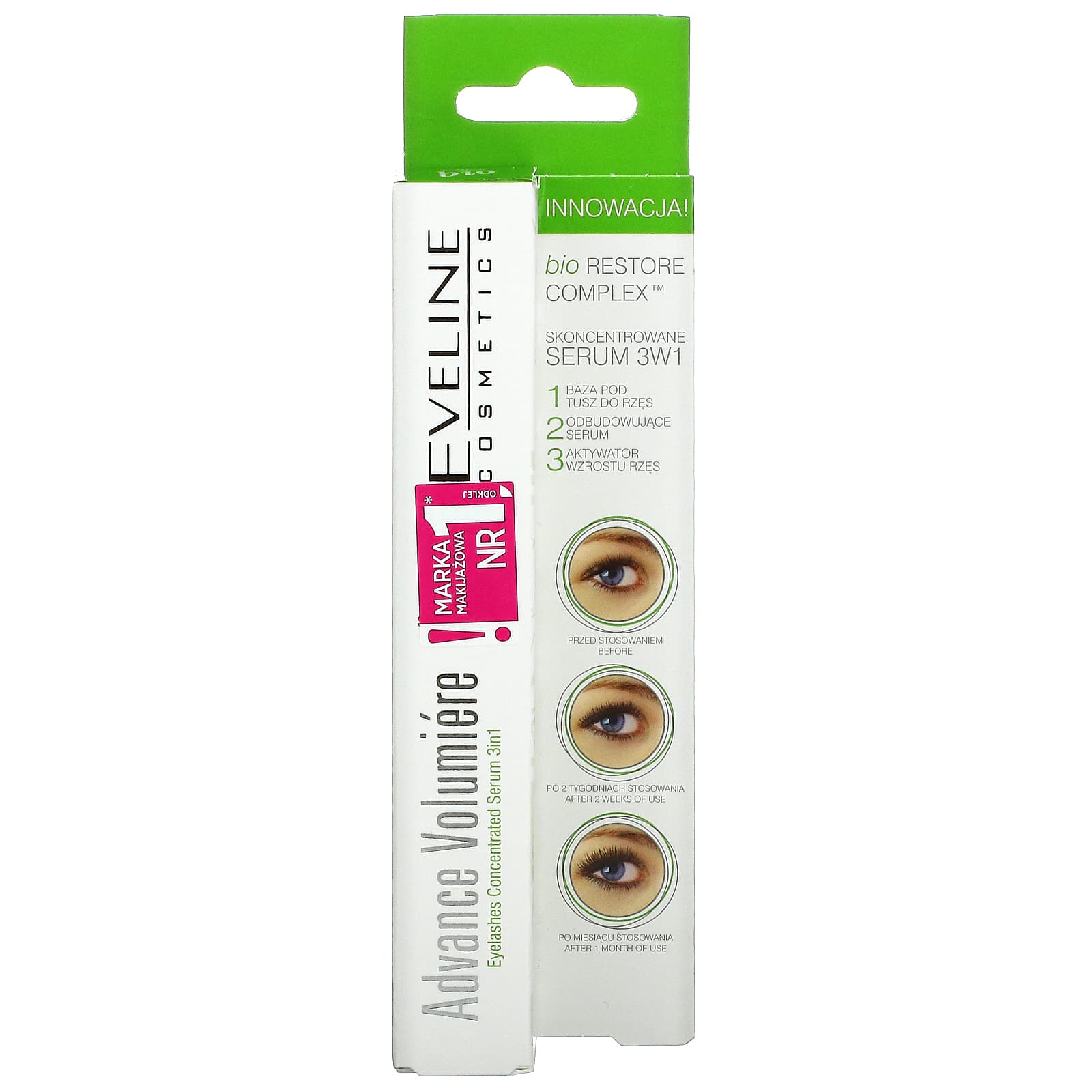 Eveline Cosmetics, Advance Volumiere, Eyelashes Concentrated Serum 3 In ...