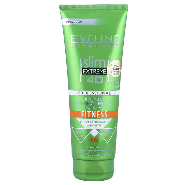 Eveline Cosmetics, 슬림 익스트림 4D, 강력한 슬리밍 + 퍼밍 세럼, 250ml(8.8fl oz)