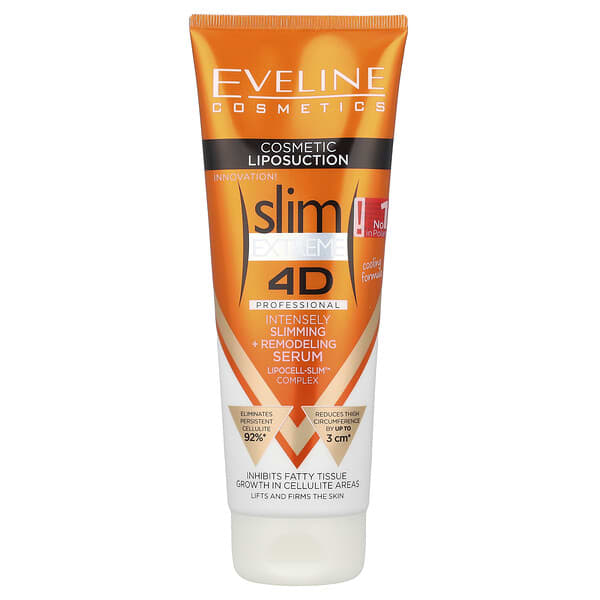 Eveline Cosmetics, Slim Extreme 4D เซรั่มบำรุงล้ำลึก + ฟื้นฟูร่างกาย ขนาด 8.8 ออนซ์ (250 มล.)