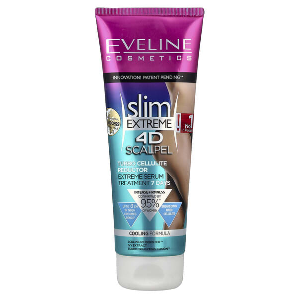 Eveline Cosmetics, 슬림 익스트림 4D 스캘펄, 터보 셀룰라이트 리덕터, , 250ml(8.8fl oz)