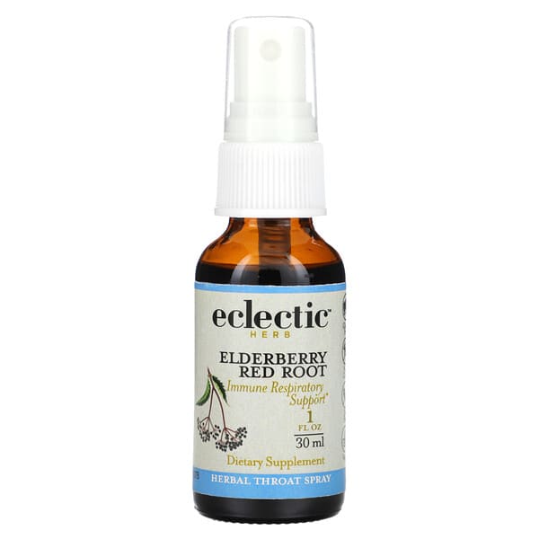 Eclectic Institute, Herbal Throat Spray, Elderberry Red Root, 1 fl oz (30 ml)