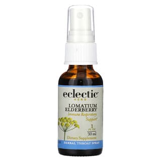 Eclectic Institute, Throat Spray, Lomatium Elderberry, 1 fl oz (30 ml)