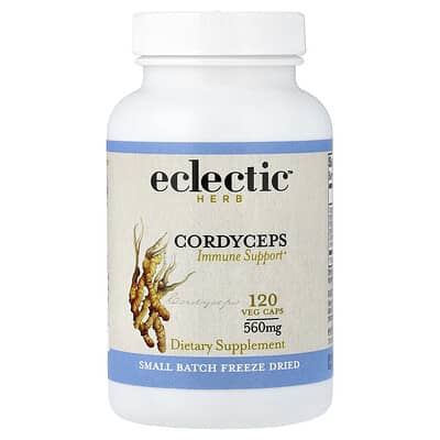 Eclectic Herb, Fresh Freeze-Dried Cordyceps Mushrooms, 560 mg, 120 Vegetarian Capsules