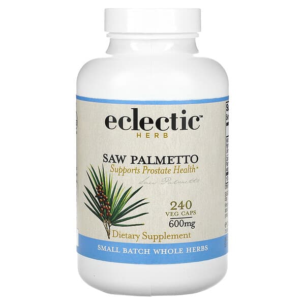 Eclectic Institute, Herb, Saw Palmetto, Sägepalmenbeere, 600 mg, 240 pflanzliche Kapseln