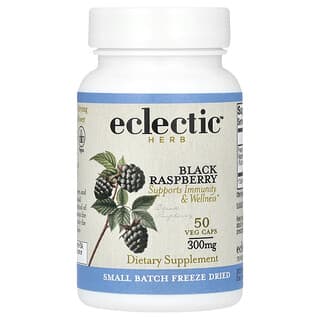 Eclectic Herb, Freeze Dried Black Raspberry, gefriergetrocknete schwarze Himbeere, 300 mg, 50 pflanzliche Kapseln