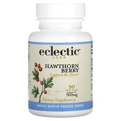 Eclectic Institute, Hawthorn Berry, Weißdornbeere, 500 mg, 90 pflanzliche Kapseln