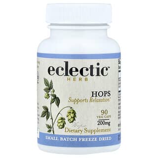 Eclectic Herb, Dondurularak Kurutulmuş, Şerbetçiotu, 200 mg, 90 Bitkisel Kapsül