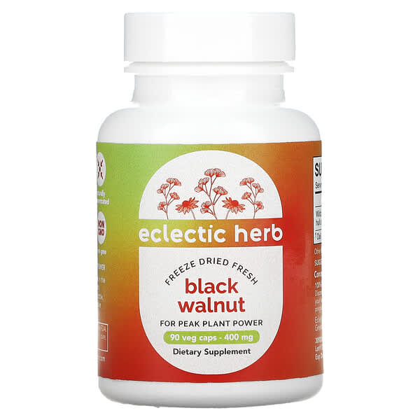 Eclectic Institute, Black Walnut, 400 mg, 90 Veg Caps