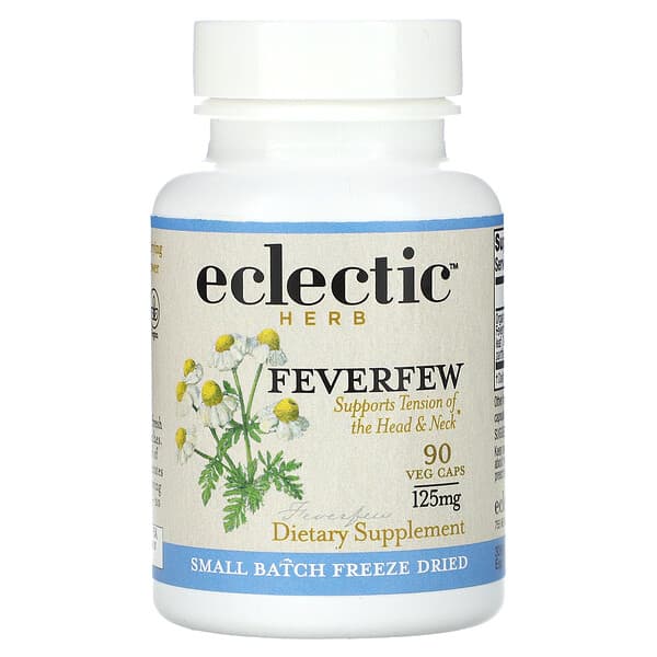 Eclectic Institute, Herb, Feverfew, Mutterkraut, 125 mg, 90 pflanzliche Kapseln