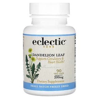 Eclectic Institute, сублимированные листья одуванчика, 200 мг, 90 вегетарианских капсул
