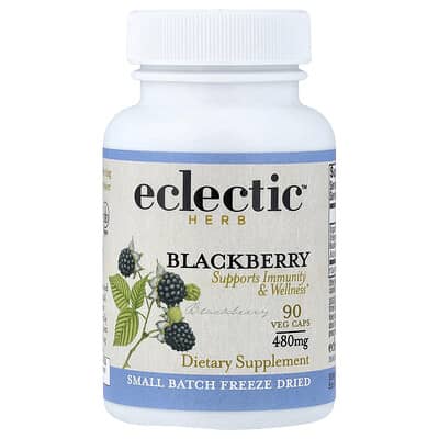 Eclectic Herb, Freeze-Dried Blackberries, 90 Vegetarian Capsules (480 mg per capsule)