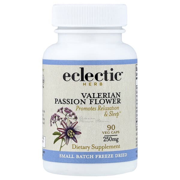 Eclectic Herb, Fagyasztva szárított, macskagyökér, golgotavirág, 90 növényi kapszula