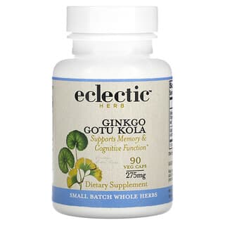 Eclectic Institute, Ginkgo e Gotu Kola, 275 mg, 90 Cápsulas Vegetais