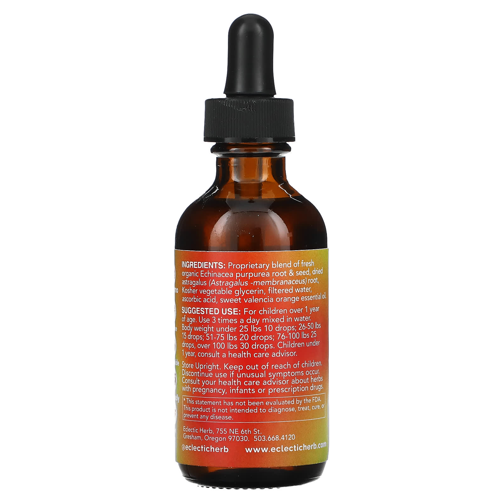 Eclectic Institute, Kid Herbal Glycerite, Echinacea Astragalus, 2 fl oz